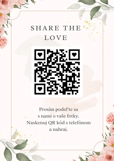 Svatební kartička s QR kódem – návrh 2