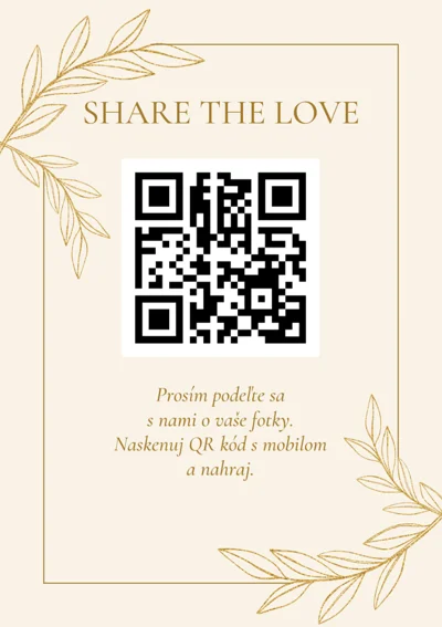 Svatební kartička s QR kódem – návrh 3