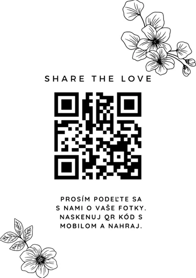 Svatební kartička s QR kódem – návrh 4